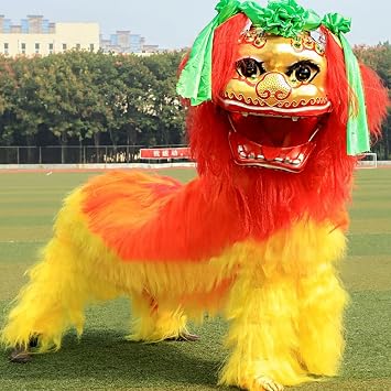 GAGALU Northern Lion Smiling Face Dance Set, Suitable for Two-Person Performance Props and Costumes, New Years Blessings and Feng Shui Decoration