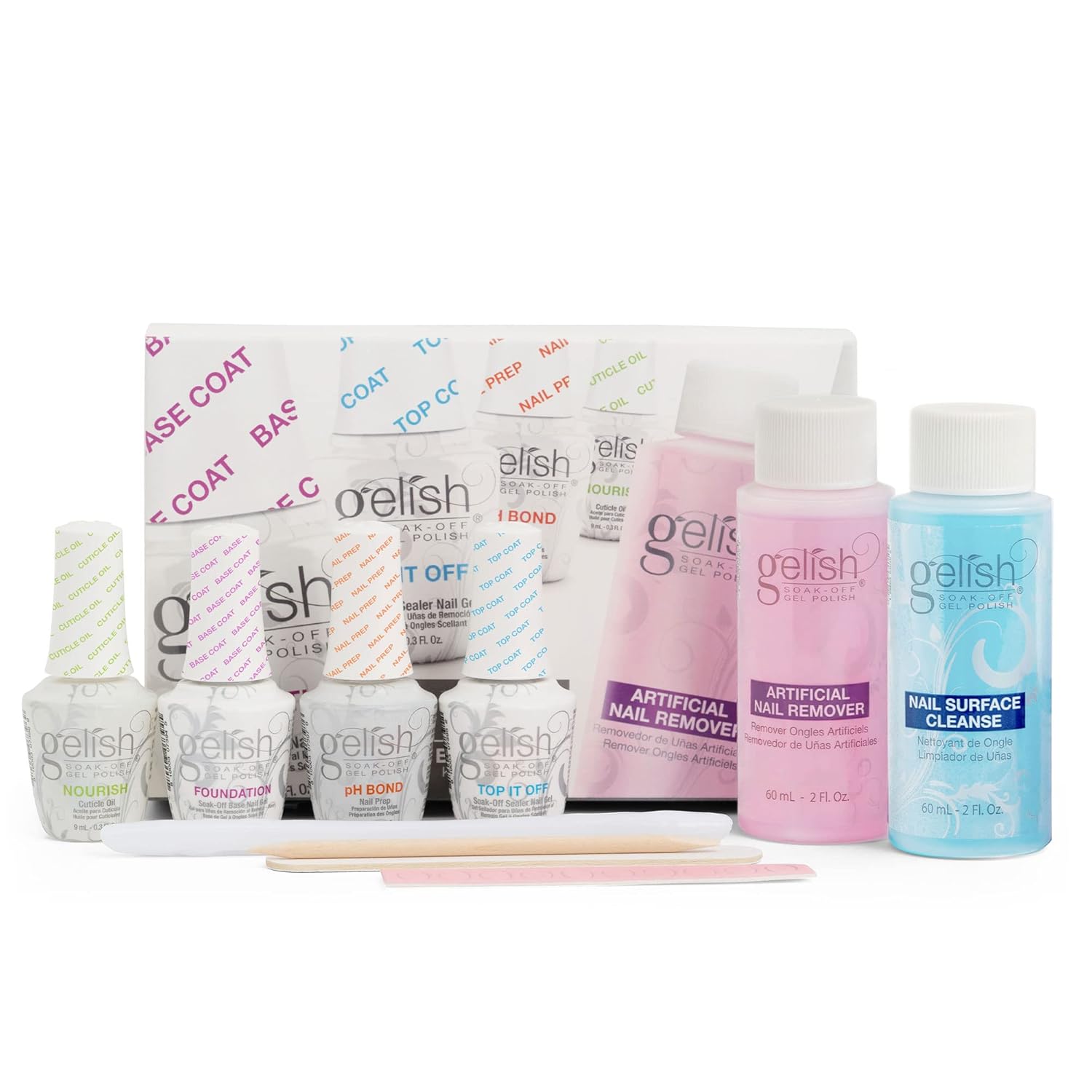 Gelish 15 mL Soak Off Gel Nail Polish Basix Care Kit with