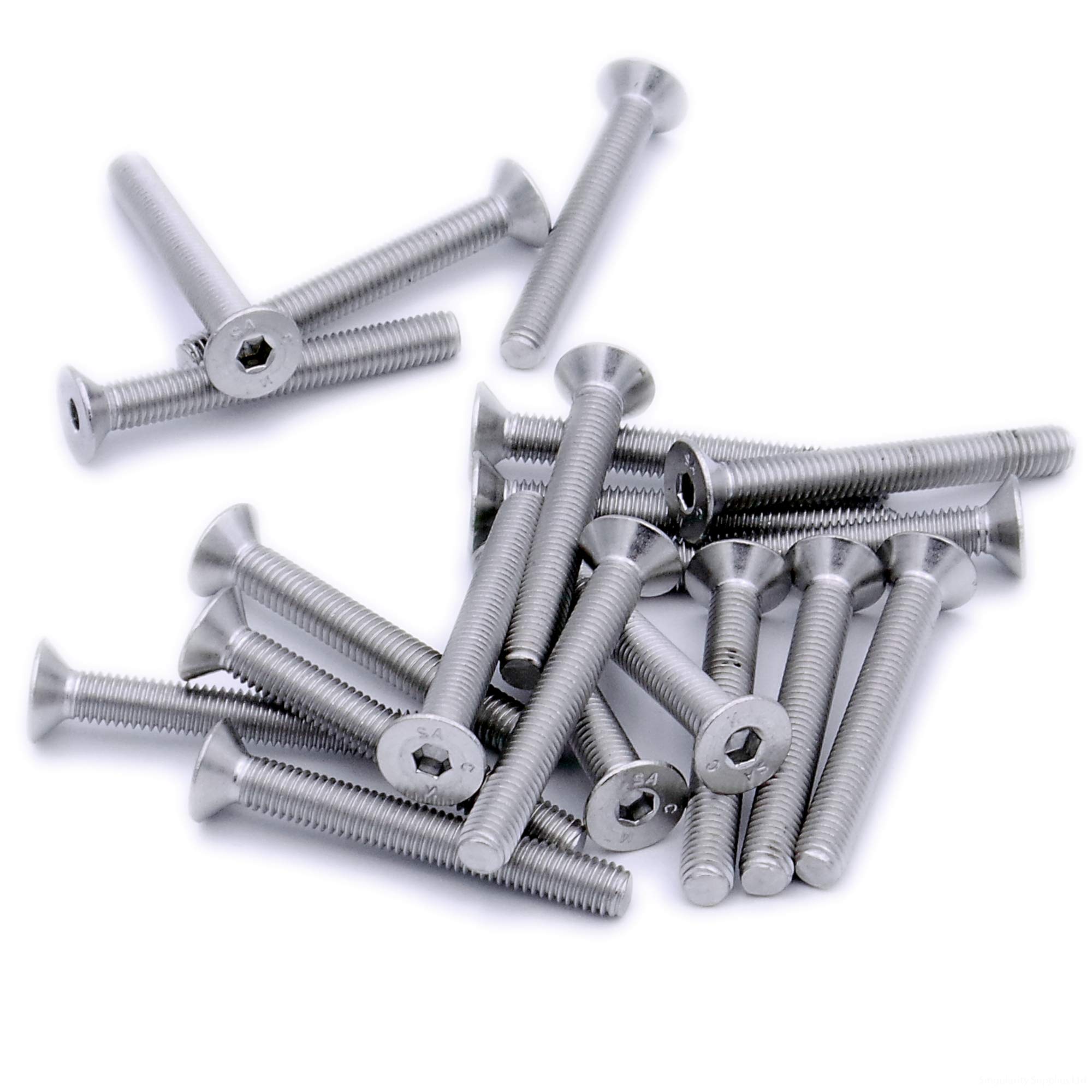 M3 (3mm x 12mm) Hex Socket Countersunk Machine Screw (Bolt) - Stainless Steel (A2) (Pack of 20)