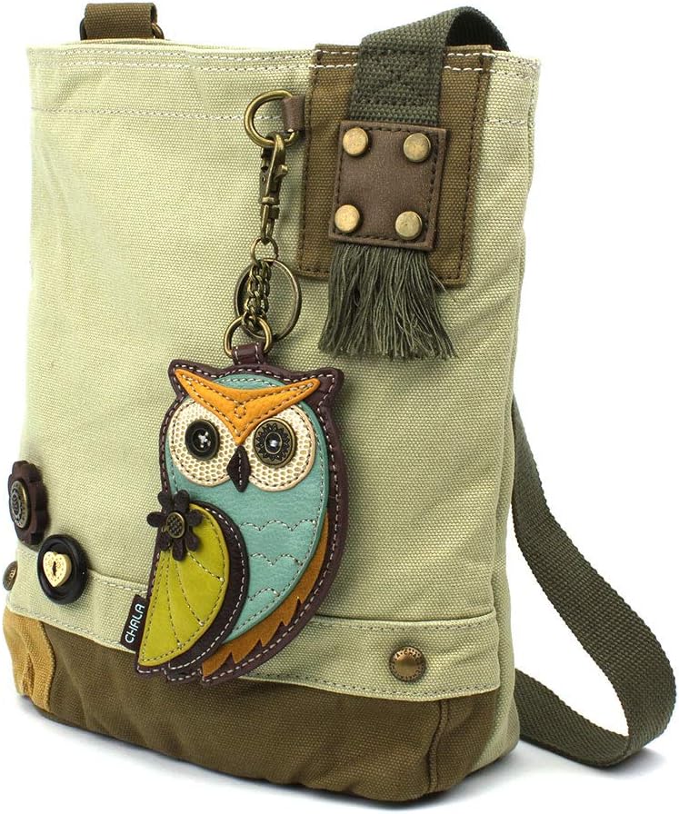 CHALA Patch Crossbody Bag with Purse Charm -Sand (Owl-a- Sand)