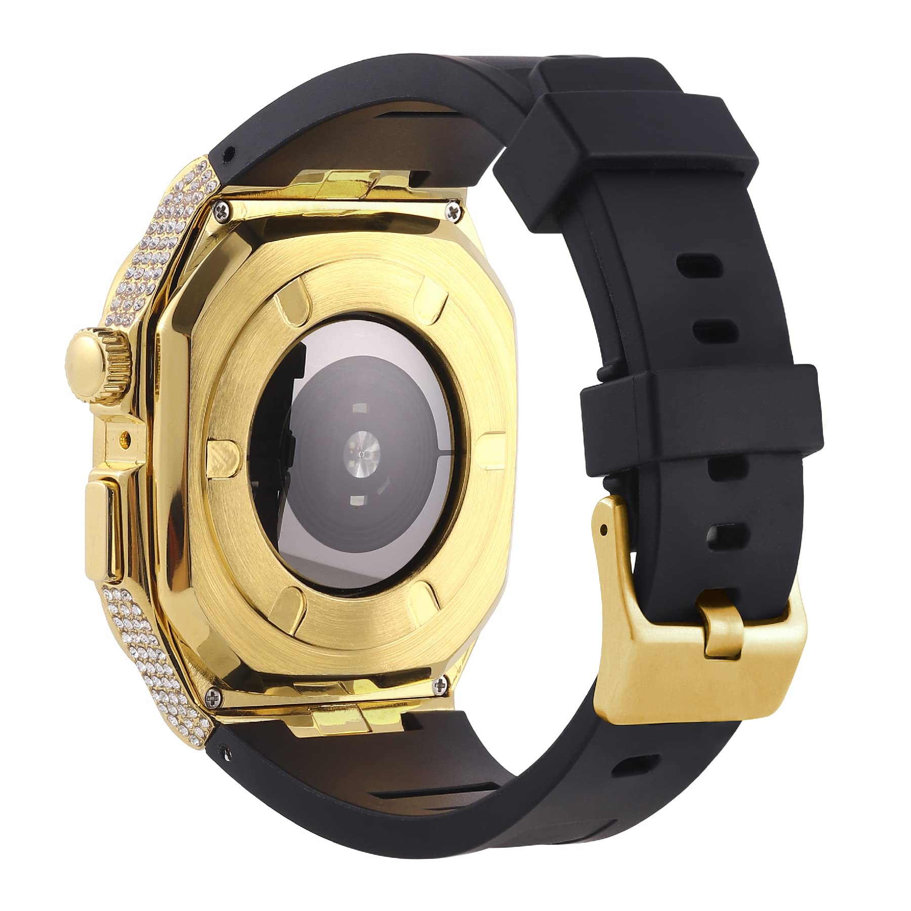 VeveXiao Robuste Schutzhülle mit Armband kompatibel mit Apple Watch Armbändern 45mm 44mm, Metall Schutzhülle mit Silikonband stoßfest Bumper für iWatch Serie 8 7 6 5 4 SE Herren und Damen
