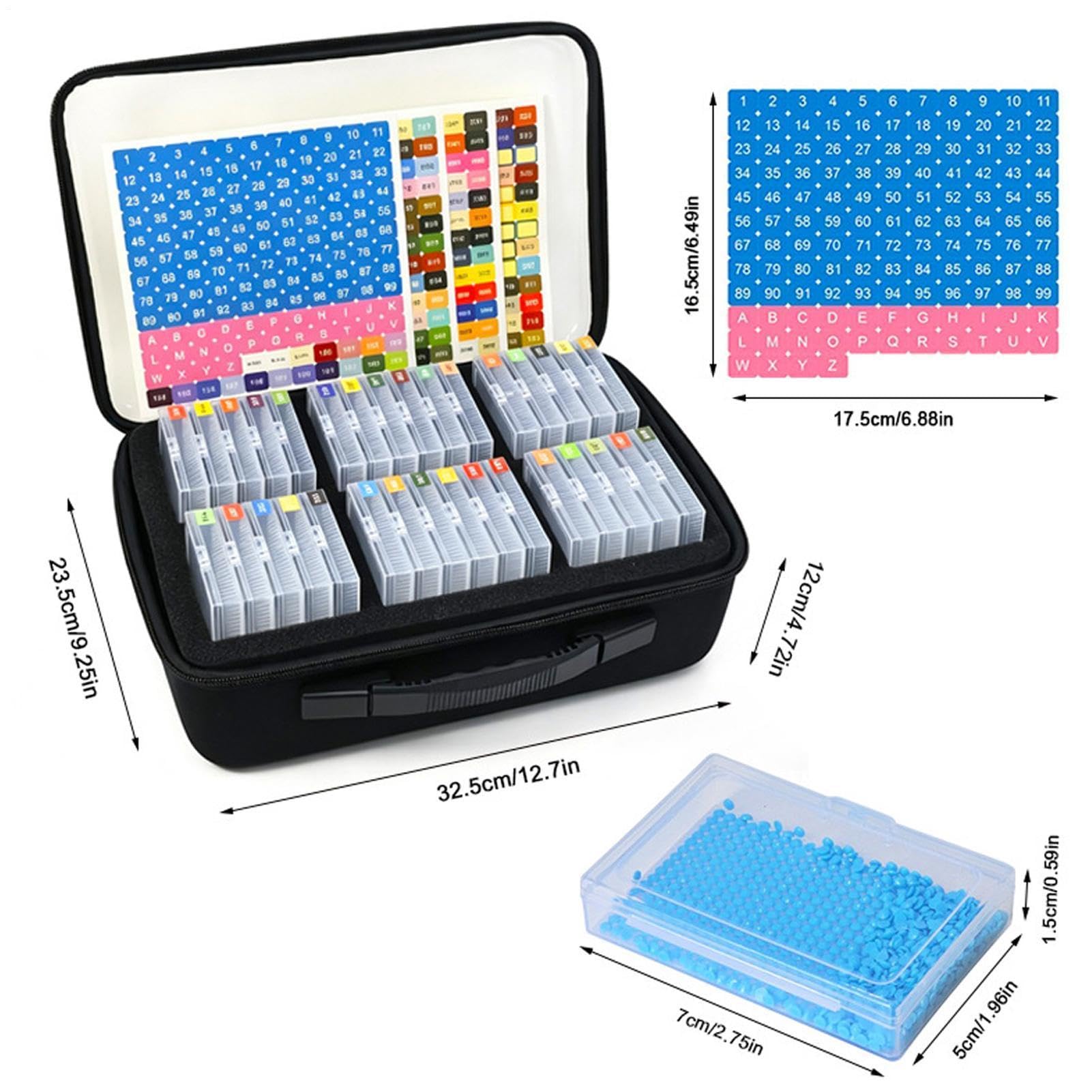 Contenitore per diamond painting con coperchio, antipolvere, trasparente