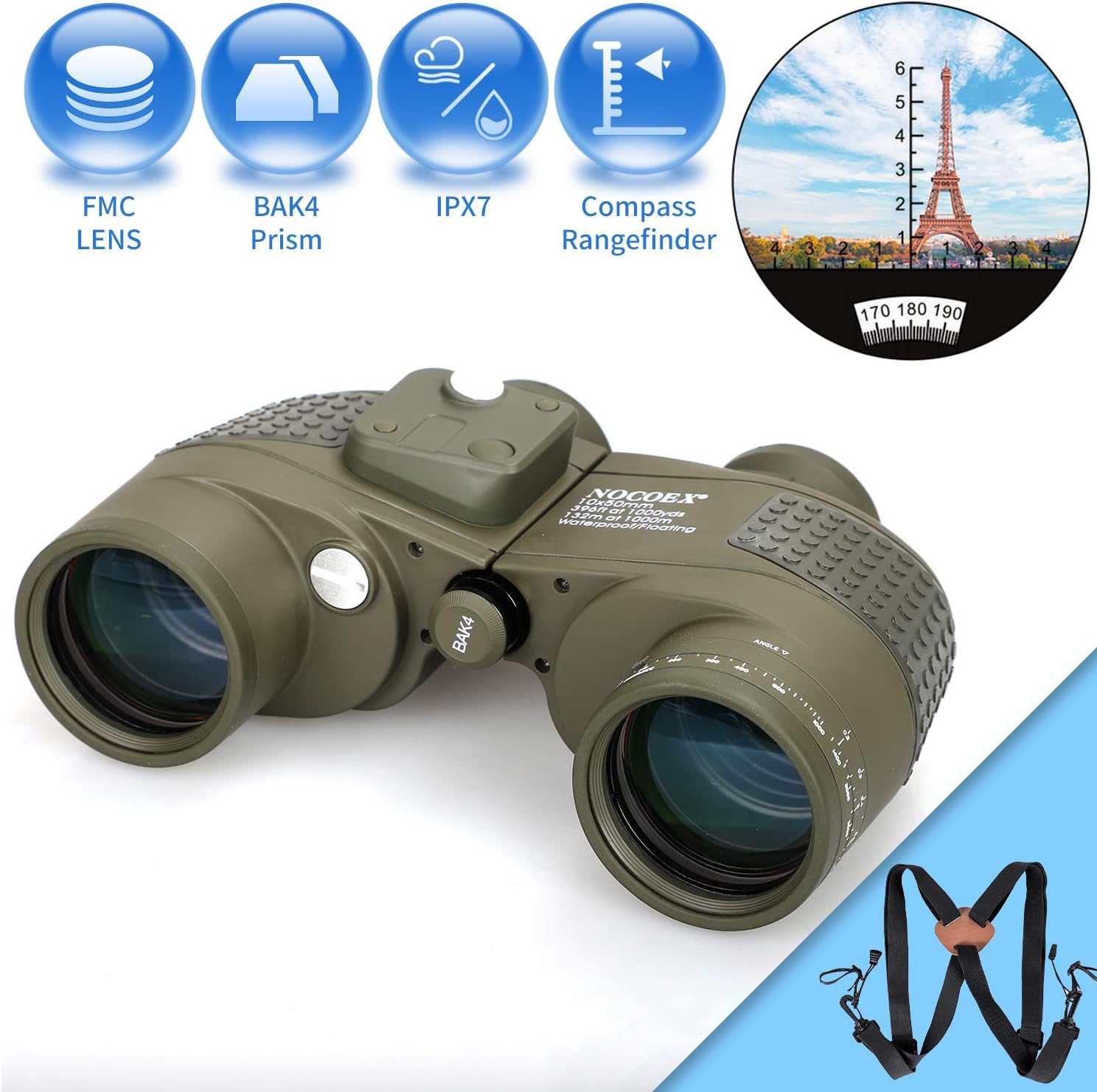 binocolo da caccia per adulti con telemetro