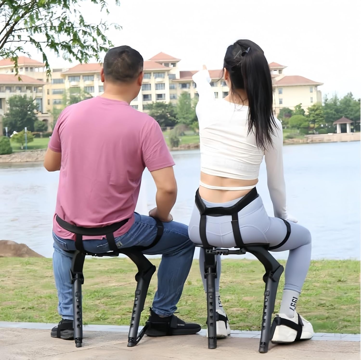 Industrial Exoskeleton Support Rig, Mechanic’S Body Dock, Leg Walking Assistance, Portable Outdoor Seats Fold, Tactical Pack-and-Go Stool