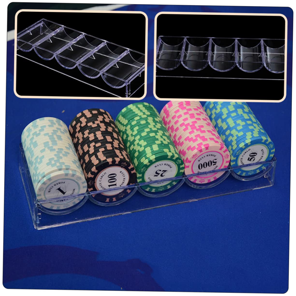 Cabilock 3pezzi Scatola Trasparentper Poker Chips Organizer Elegante Con Capacità Di Chips Per Mantenere Ordine Tuo Spazio Di Gioco Per Uso Quotidiano