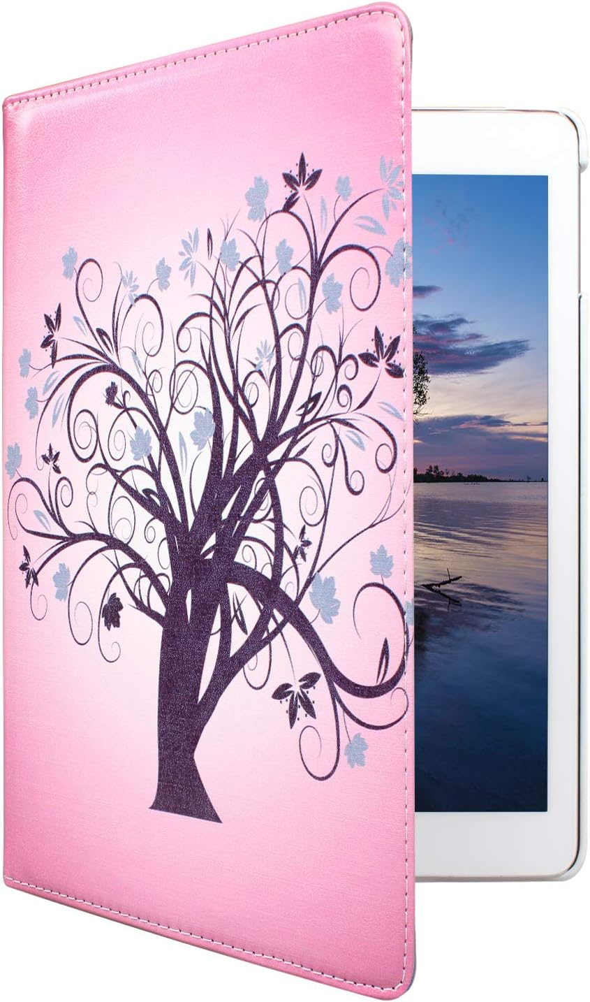 iPad 4th Generation Case with Screen Protector and Stylus - iPad 2nd 3rd 4th Generation Case Cover - 360 Degree Rotating Stand, Auto Sleep Wake, Shockproof, A1395 A1416 A1458 MD510LL/A (Miss Tree)