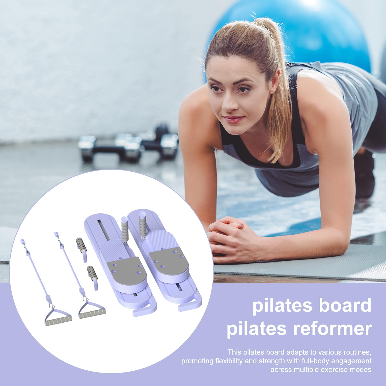 Reformar Pilates, Reformador Pilates Portátil, Equipo de Fitness Multifunción para Entrenamiento en Interior de Piernas, Brazos y Cinturón Abdominal, Ideal para Deportes,
