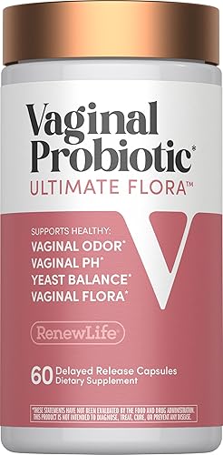 Renew Life Ultimate Flora Vaginal Probiotics for Women | 6 Billion CFU | 60 Delayed Release Vegan Capsules | Vaginal Health and pH Balance | Dairy,