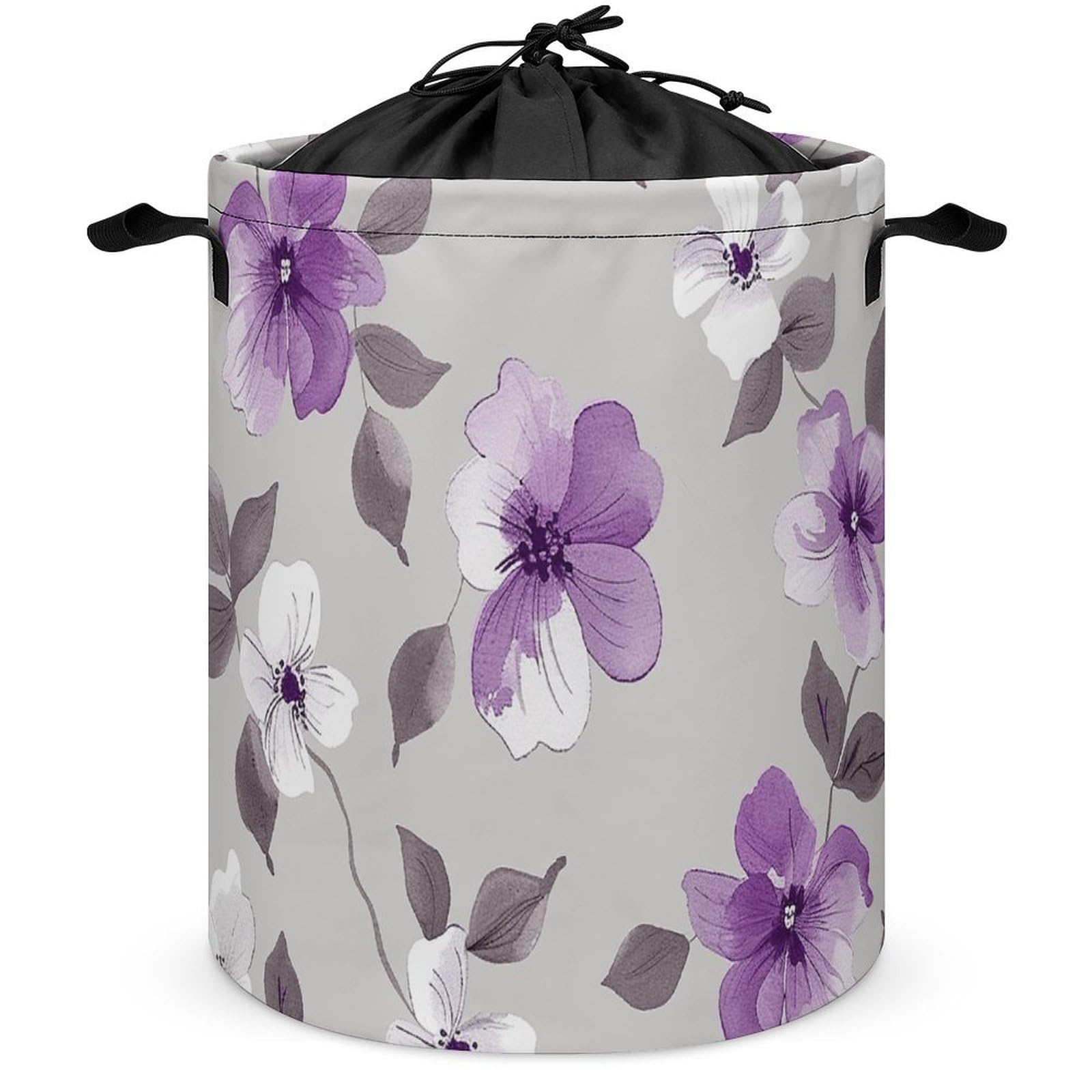 Panier à linge à fleurs violettes imperméable salle de bain
