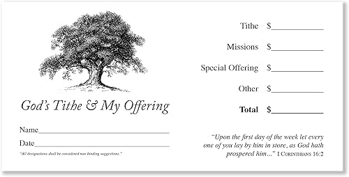 500 Ofrenda de la Iglesia | Sobres de donación de diezmos.