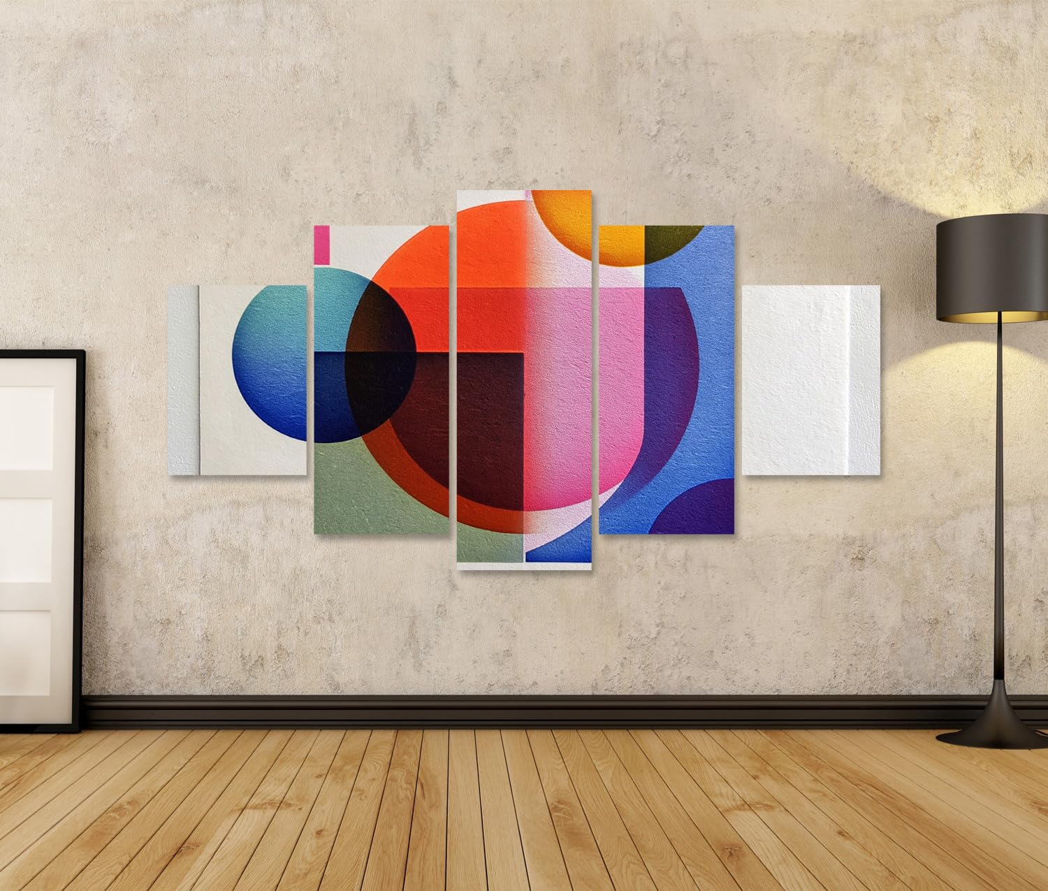 islandburner Bild auf Leinwand Faszinierender Geometrie-Kunstdruck fürs Wohnzimmer - Für Kunstliebhaber - 5-teilig