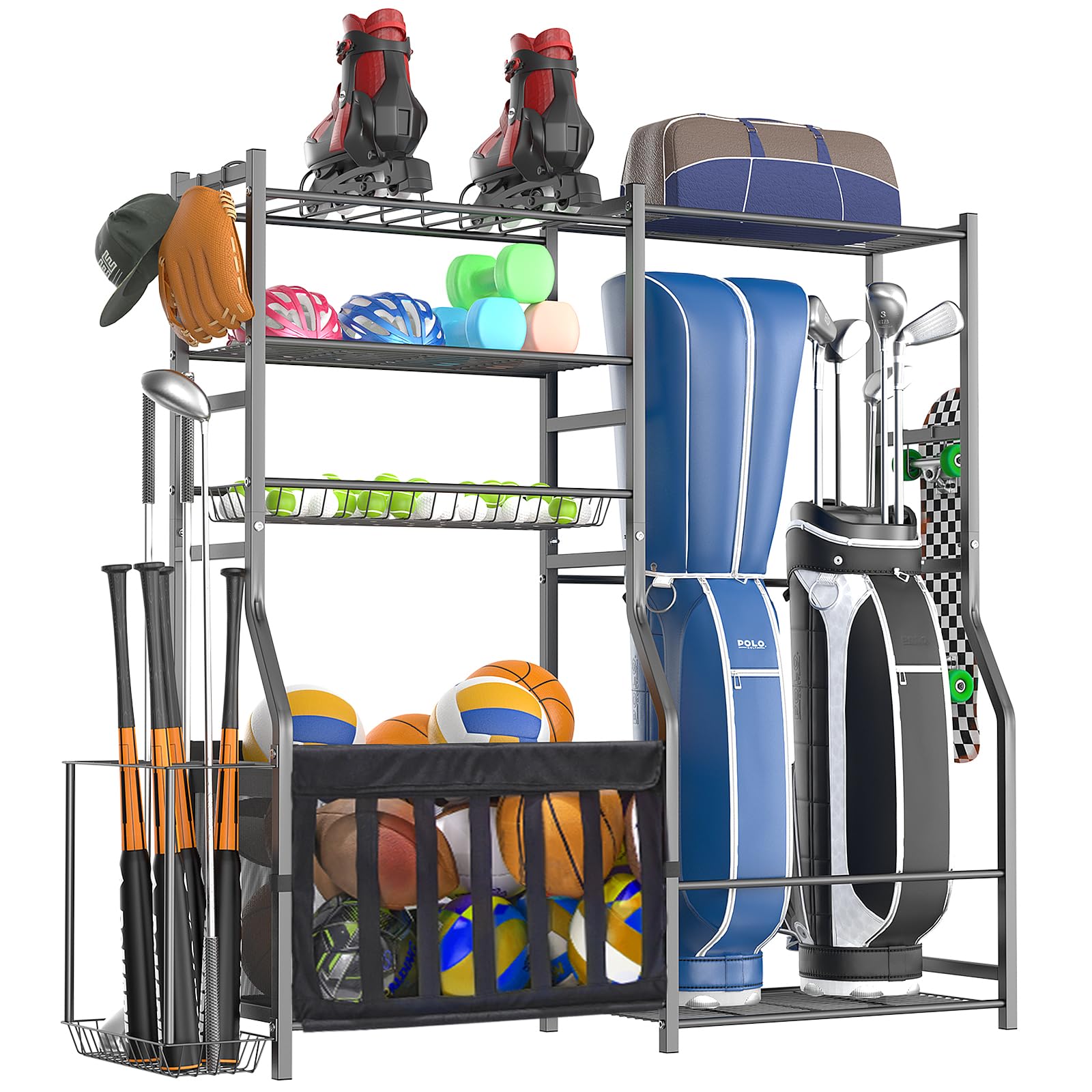organizelink Heavy Duty Garage Sports Equipment Organizer
