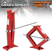 Vista 4 de M-AUTO 2.5 Ton Scissor Jacks Set of 4 for Travel Trailer, 23.5 Inches Maximum Extension Travel Trailer Stabilizer Jacks with Handle, Heavy-Duty Red