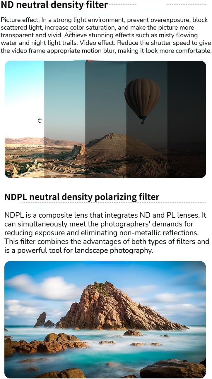 Drone Filter Set Compatible with DJI Mini 5 Pro, Professional Aerial Photography Filters for Color Optimization (12-Piece Set)