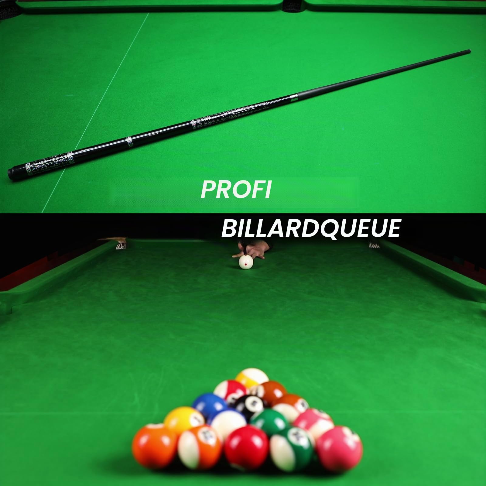 Carbon Fiber Pool Cue Stick 20-21 oz, Professional 13mm Leather Tip, 3/8 * 8 Joint, Includes Cue Case, Joint Protectors, Cue Chalks and Gloves