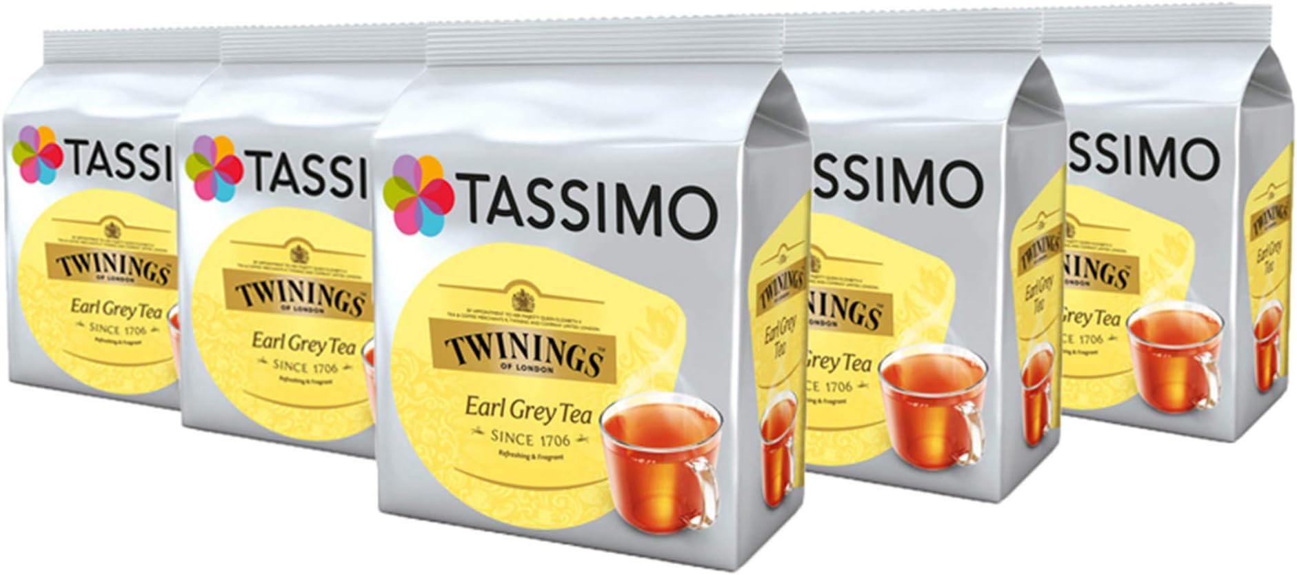 Tassimo Twinings Earl Grey Tea 16 pods - Pack of 5 (80 Servings)