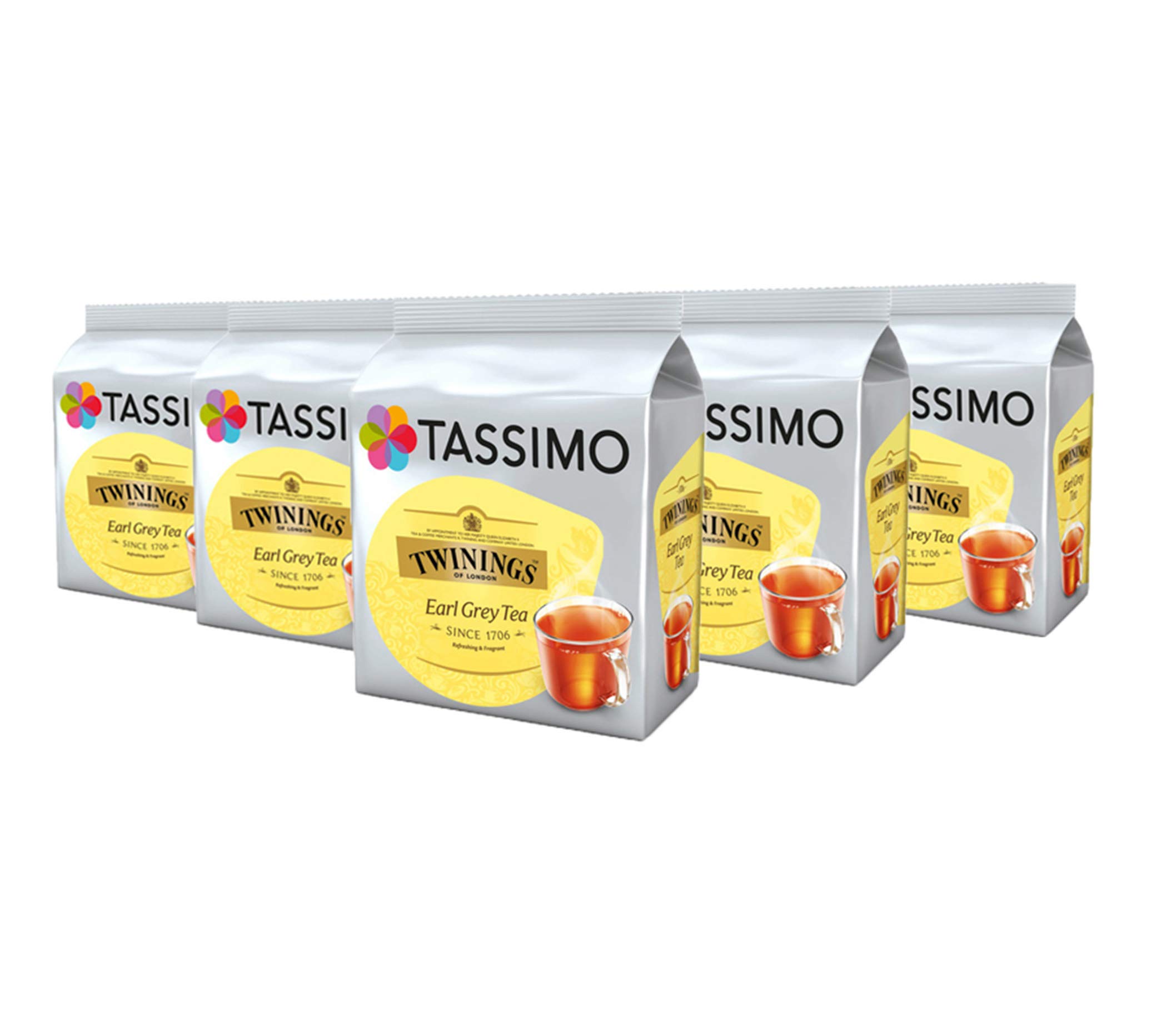 Tassimo Twinings Earl Grey Tea 16 pods - Pack of 5 (80 Servings)