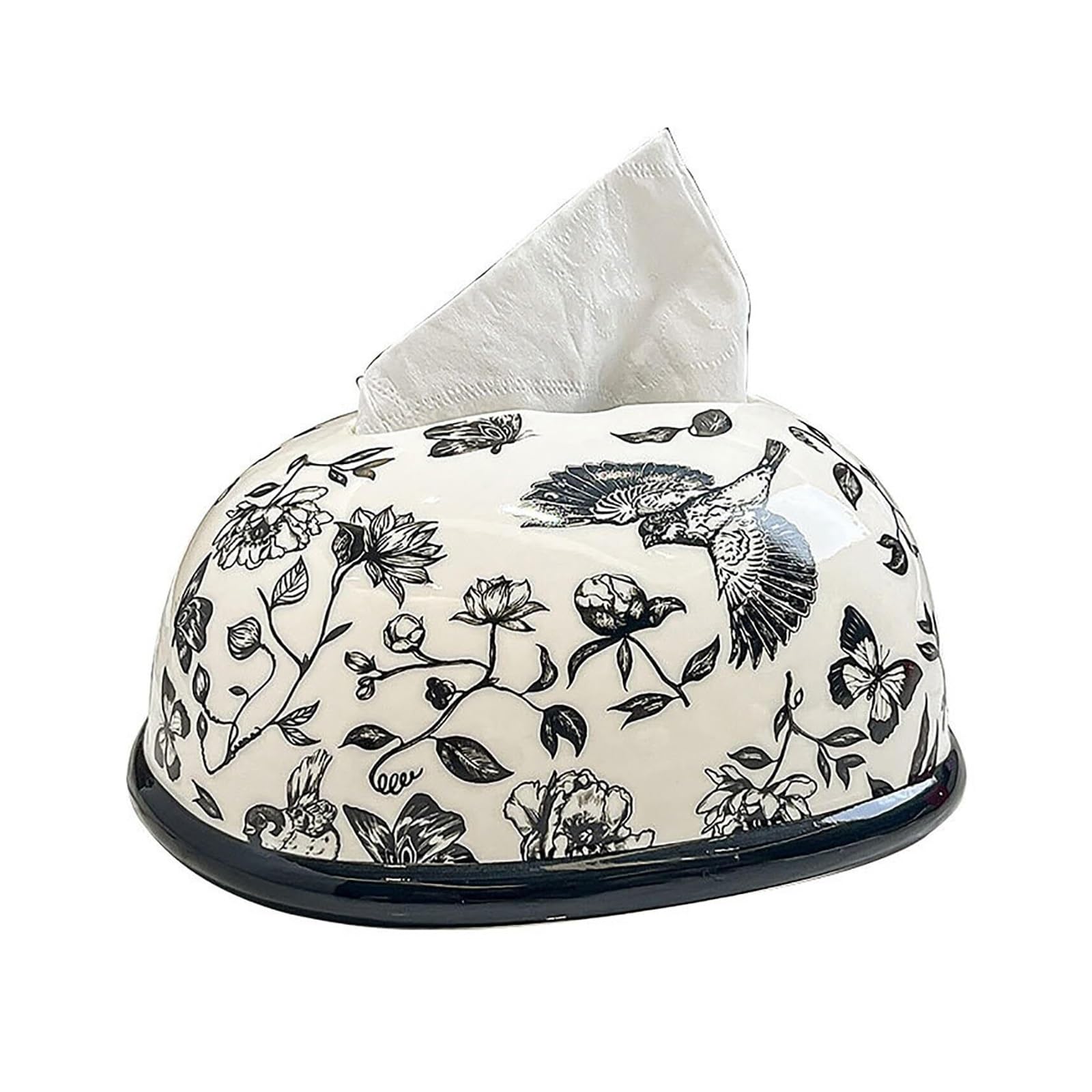 Porta fazzoletti Supporto in ceramica con coperchio for scatola di fazzoletti decorativo adatto for la cucina da tavolo dell'home office Divertenti decorazioni per il bagno