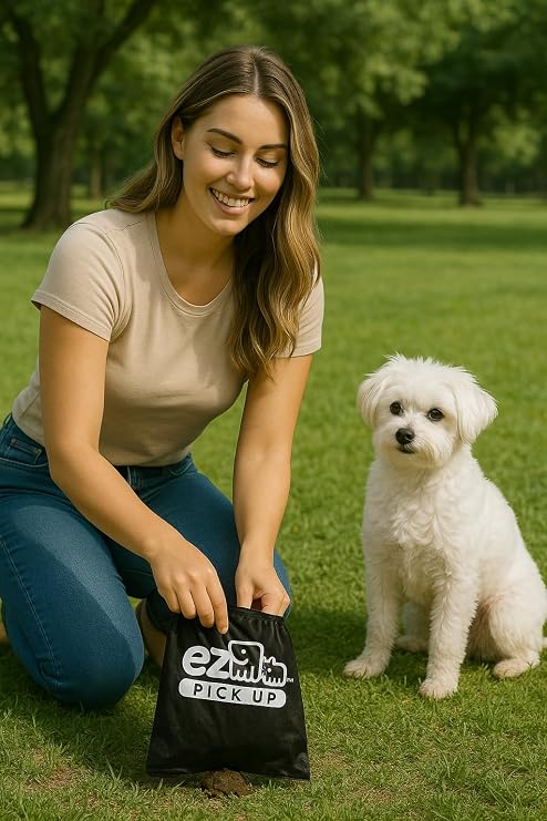 1000 EZ Pick Up Dog Waste Bags Poop Bag Black Color Large Poopy Puppy