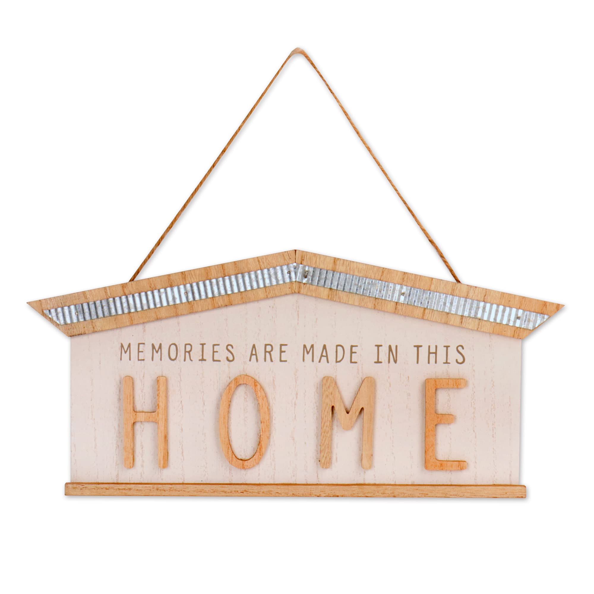 SELEAD Hanging Home Sign for Family Rustic Wood House Shaped