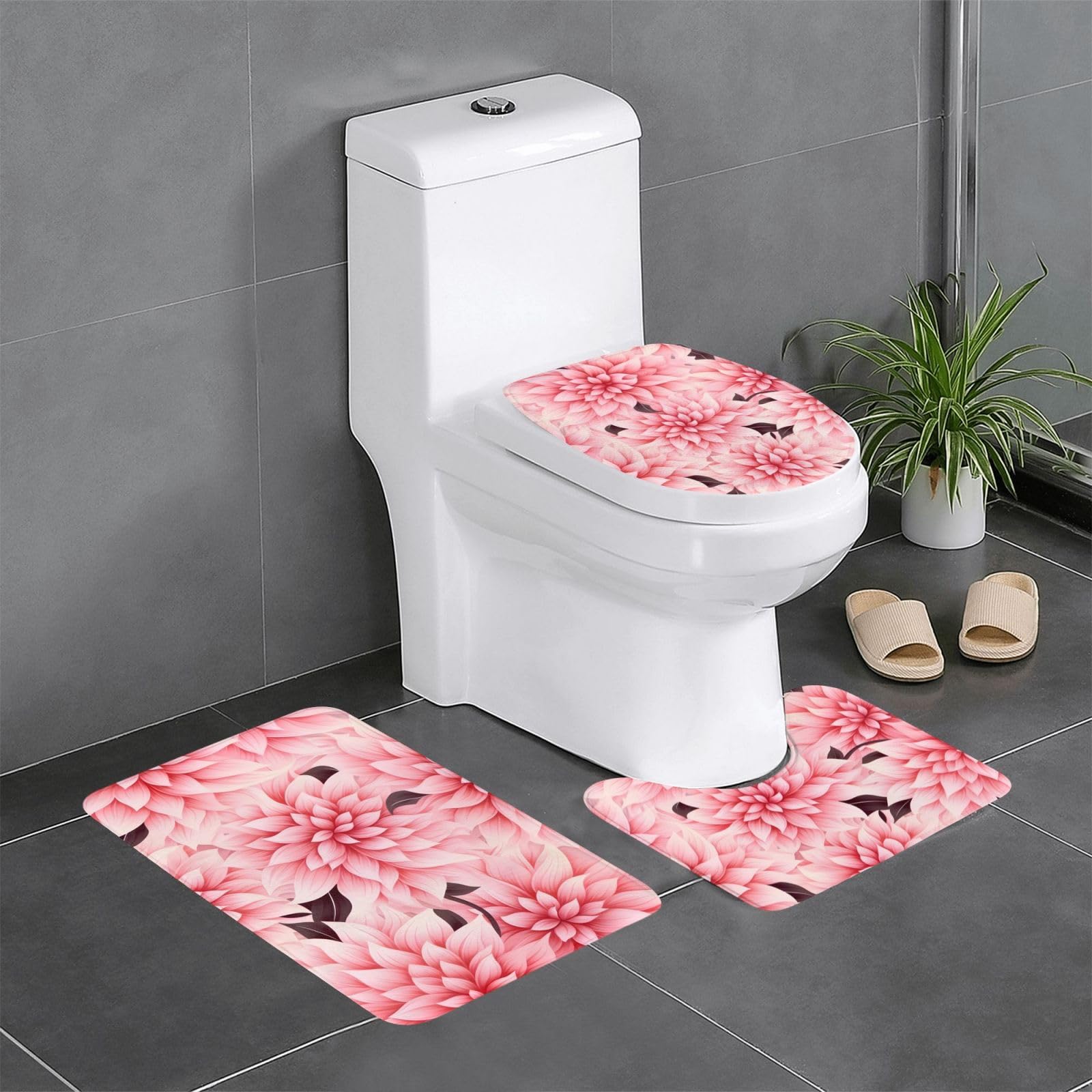 Tapis de bain antidérapant pour éviter les glissades devant le wc ou la coiffeuse rose