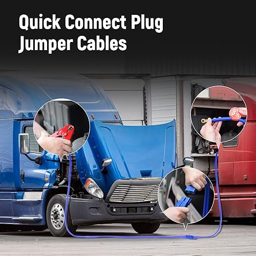 Vista 6 de TOPDC Cables de puente con conexión rápida, calibre 1, de 30 pies, 40 ℉ a 167 ℉, pinzas de 800 amperios, cables de refuerzo resistentes con bolsa