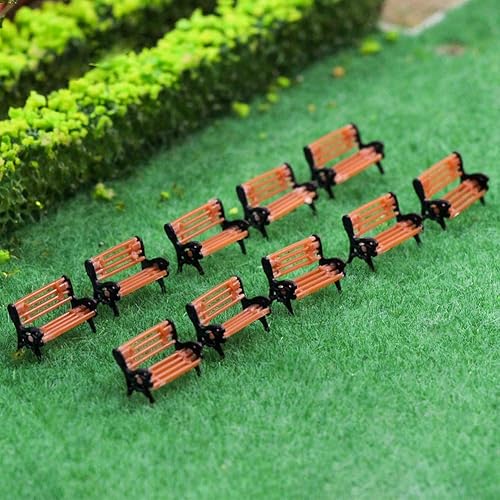 Miniatura 5 de 10pcs Park Banches Modelo Tren 1150 Banco 0.4 in o 0.42inch Silla Settee N Escala Railway Layout Nuevo