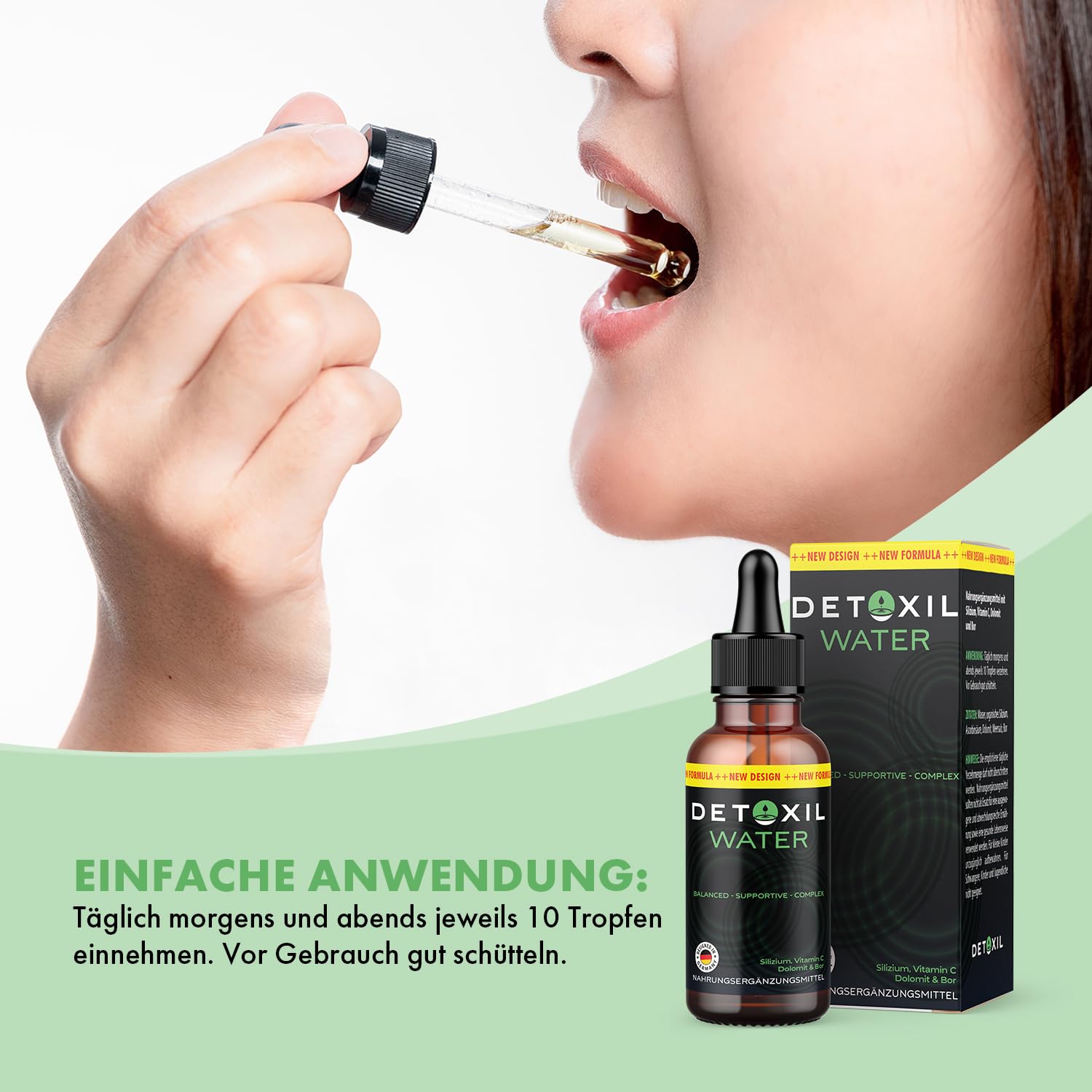 Detoxil Water Tropfen | mit Silizium und Vitamin C | einfache Anwendung | Inhalt 50 ml