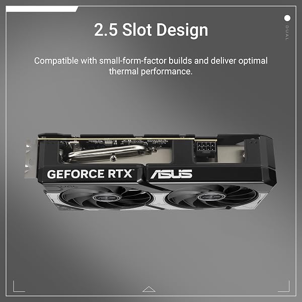 ASUS Dual GeForce RTX 5060 8GB GDDR7 OC Edition (PCIe 5.0, 8GB GDDR7, DLSS 4, HDMI 2.1b, DisplayPort 2.1b, 2.5 slot design, Axial tech fan design, 0dB technology, and more) - 2