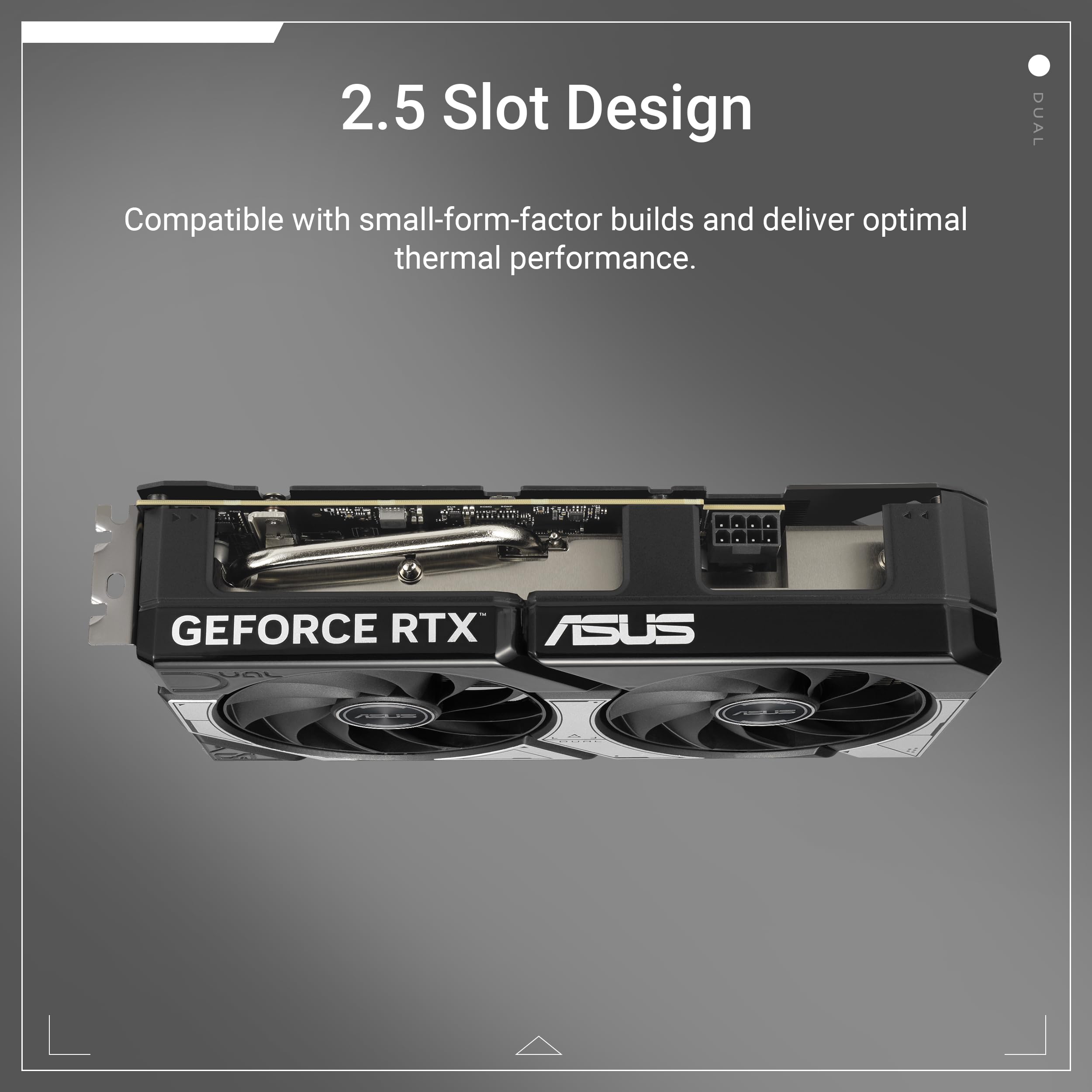 ASUS Dual NVIDIA GeForce RTX 5060 OC Edition, Scheda Grafica da 8 GB GDDR7, 128 Bit, PCIe 5.0, 2,5 Ventole Axial-Tech, 1 HDMI 2.1, 3 DisplayPort 2.1, GPU Tweak III, Bianco, DUAL-RTX5060-O8G