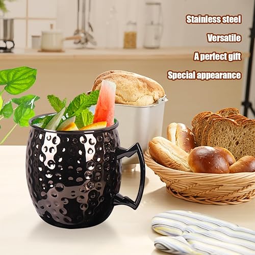 Miniatura 6 de FAUHAL Moscow Mule Cup, juego de 4 tazas grandes de acero inoxidable de 18 onzas, 100% hechas a mano, seguras para alimentos, tazas de cobre con