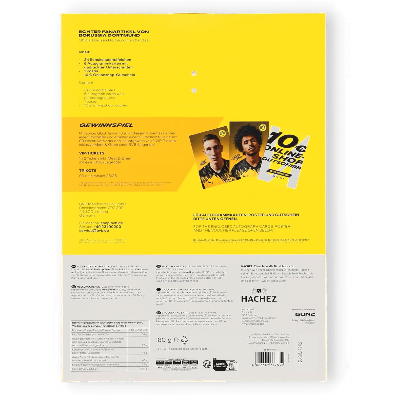 Amscan 10263814 9908532 BVB Borussia Dortmund Guirlande En Carton à