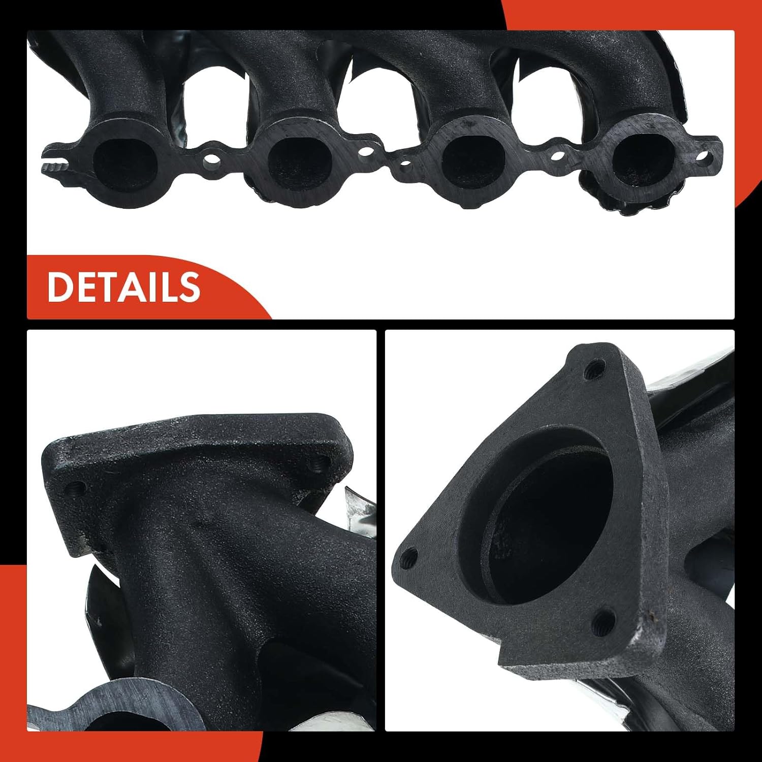 A-Premium Right Engine Exhaust Manifold Kit W/Gasket, Studs & Nuts [OHV 8Cyl 5.3 6.0L] Compatible with Chevrolet Colorado Trailblazer SSR & GMC Canyon Envoy & Buick Rainier & Hummer H3T & Isuzu & Saab