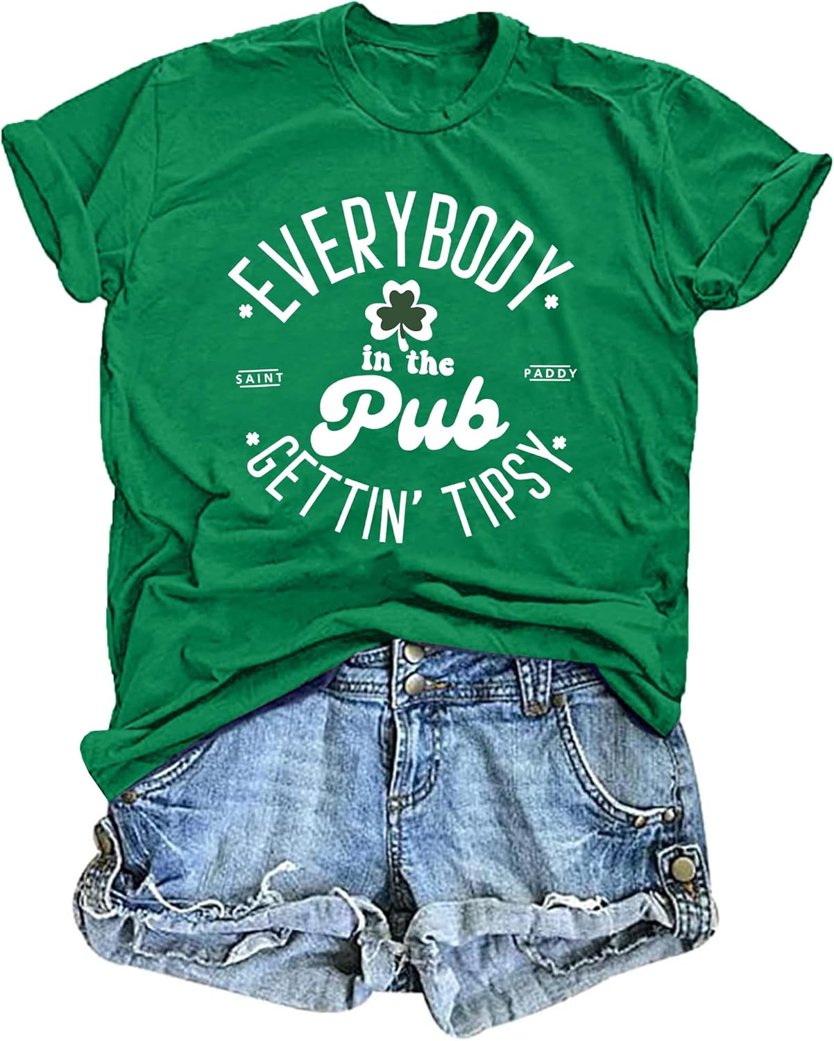 Womens St Patrick's Day Shirts Lucky Shamrock Graphic Tee Shirt Lucky St Patricks Day T Shirt Green Irish Tops