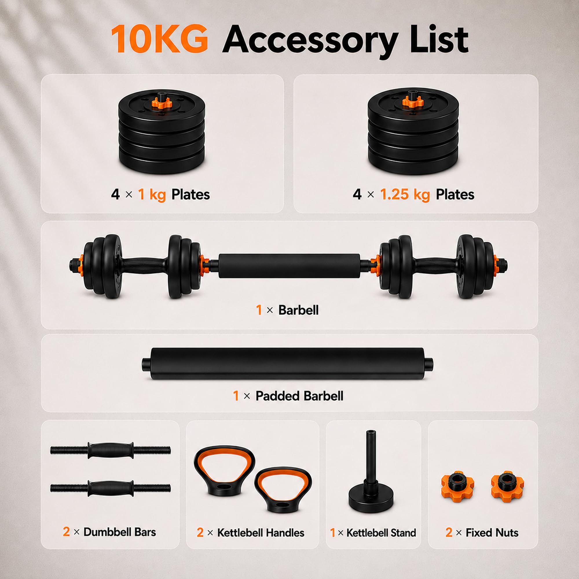 KIT MANCUERNAS V2 + BARRA + PESA RUSA XIAOMI FED 10 KG + SENSOR