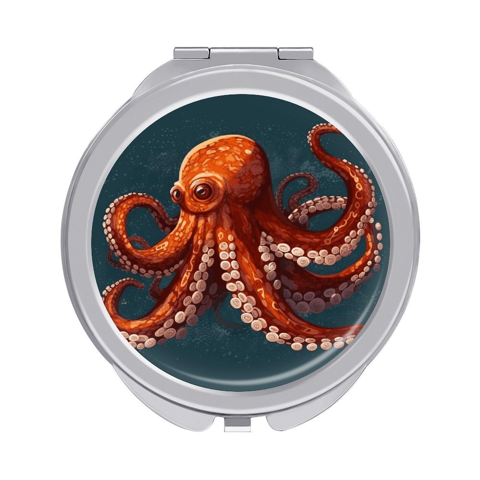 VstaDank Animal Octopus Compact Mirror for Purses Round Fashion Travel Makeup Mirror 2X /1x Magnifying Double Sides Mini Mirrors Portable Pocket Mirrors for Handbag Purse Women Gift