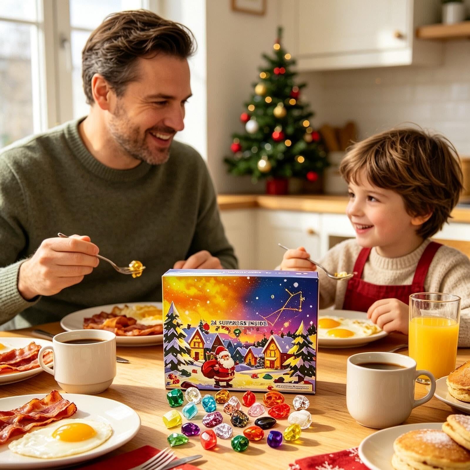 Calendario de Adviento Mineral Natural 24 Días para Niños y Niñas, Navidad