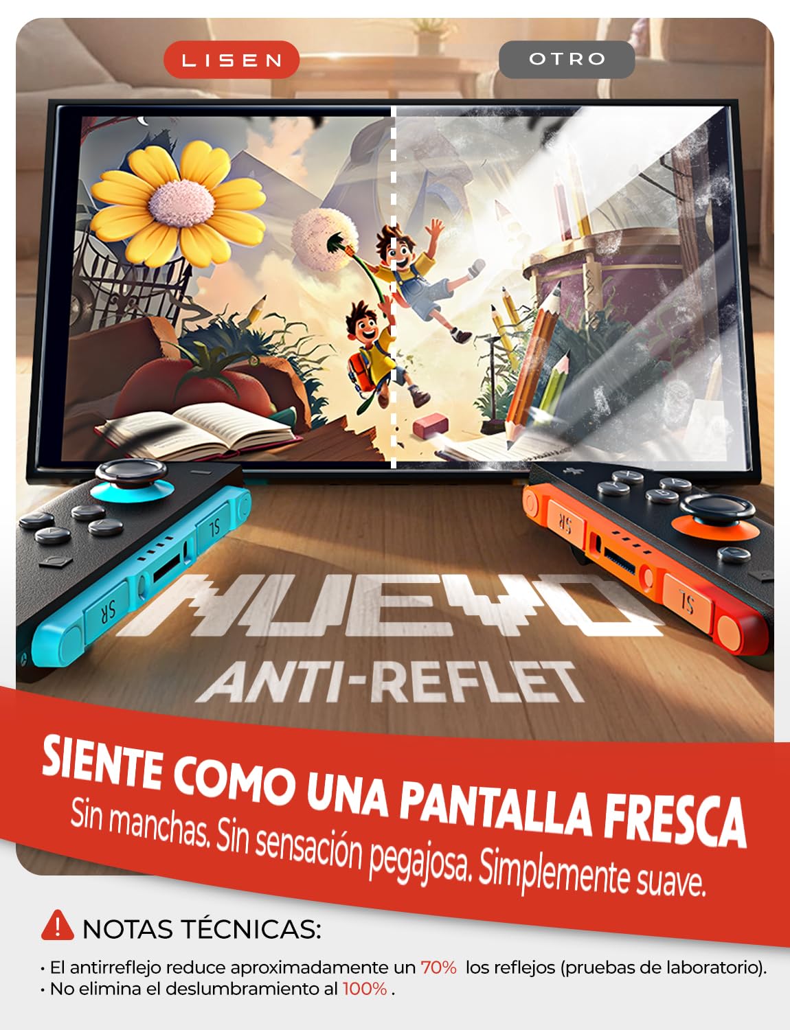 LISEN 2 Piezas Protector Pantalla Switch 2 Model 2025, Incluye Kit de Alineación Automática de Fácil Instalación, Dureza 9H, Cobertura de Pantalla Completa, Antirreflejo, Ultra HD
