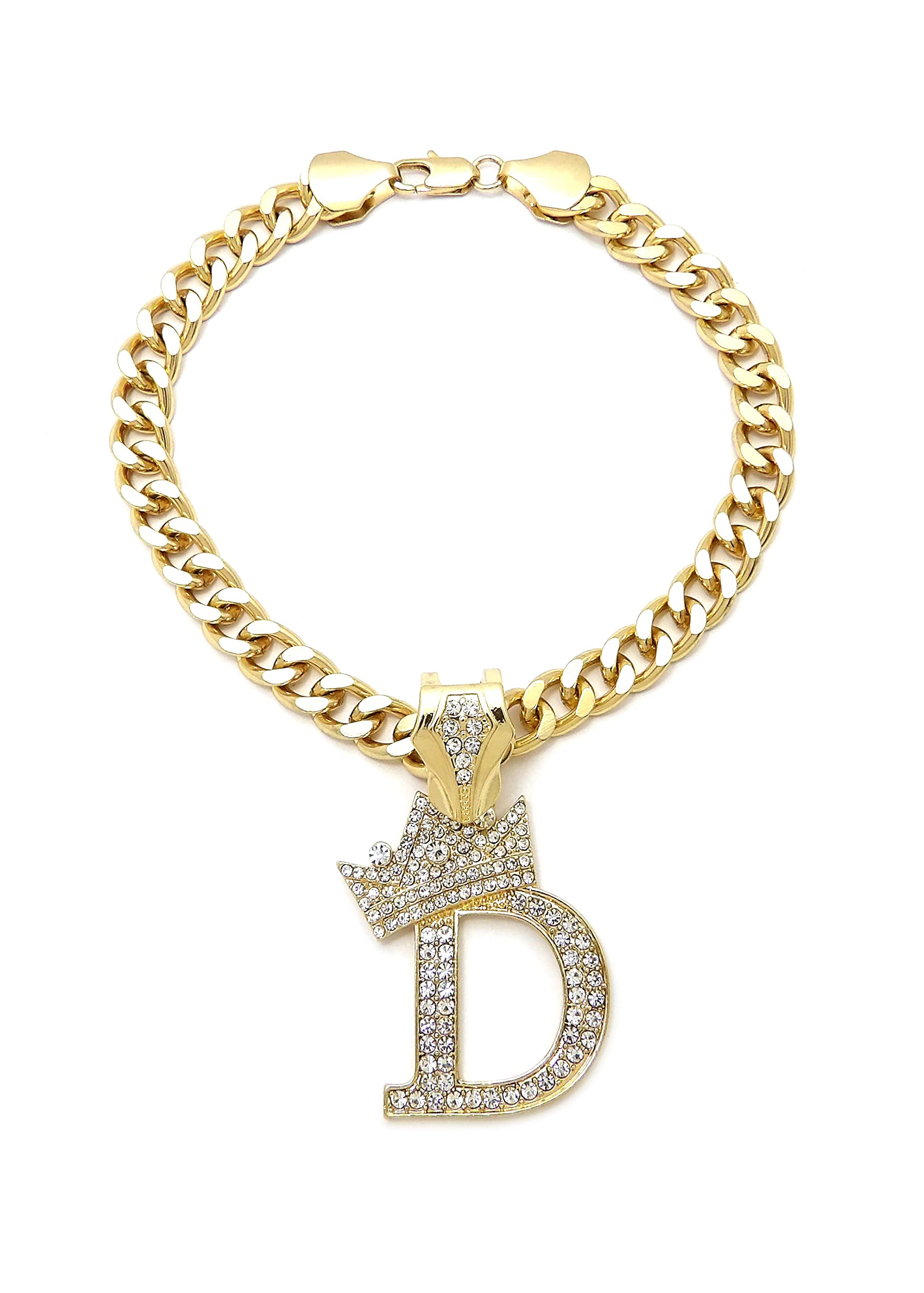 BA UNIQUE FASHION Initial Letter Cuban Chain Dog Chain Pet Chain Pet, Cat, Puppy Chain (18", D)