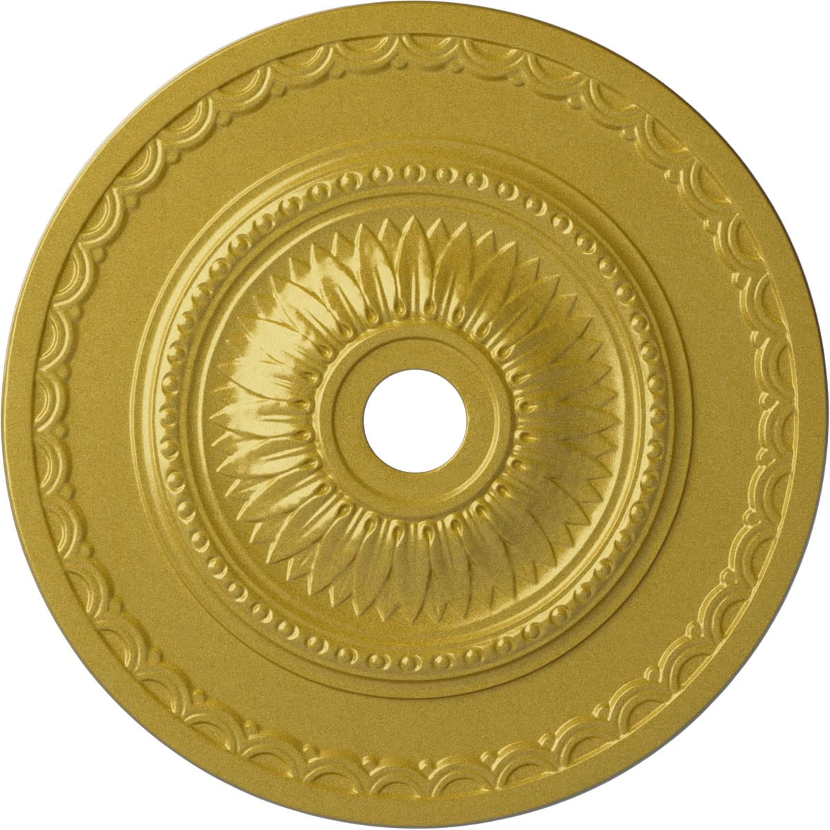 Ekena Millwork CM29SFRGS Sunflower Ceiling Medallion, Rich Gold, 29 1/2"OD x 3 5/8"ID x 1 5/8"P