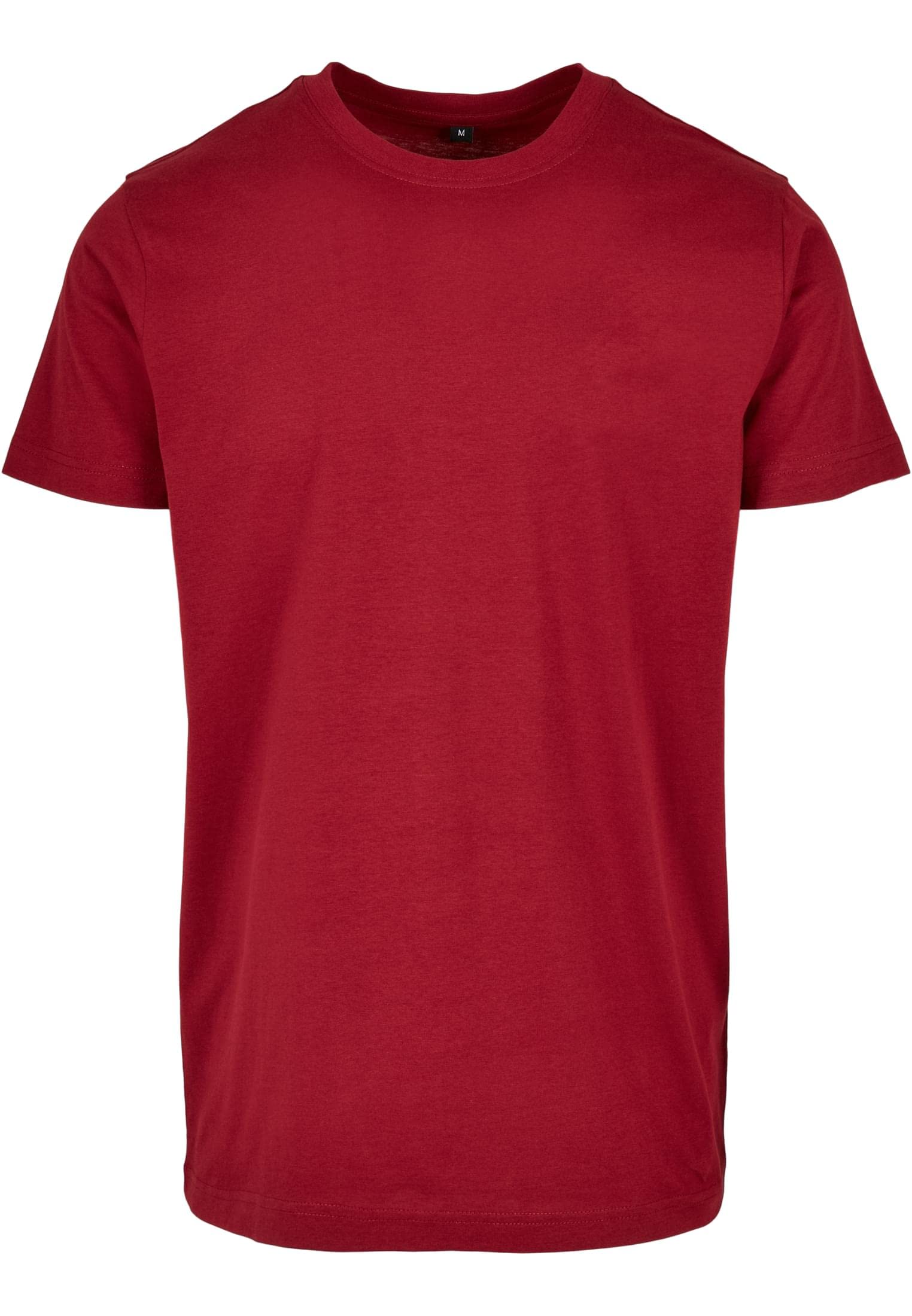 Build Your Brand Men's Burgundy Basic Round Neck T-Shirt T-Shirt, L