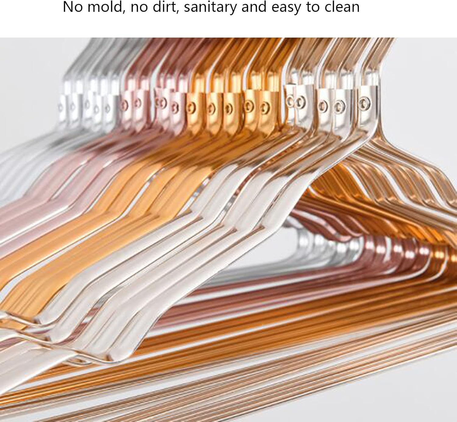 Clothing Hangers Metal Hangers Coat Hangers Multifunctional Clothes Hangers Non Slip Clothes Hangers,Smooth and Not Easy to Rust,for Closet Bedroom Laundry,Gold-50 Pack