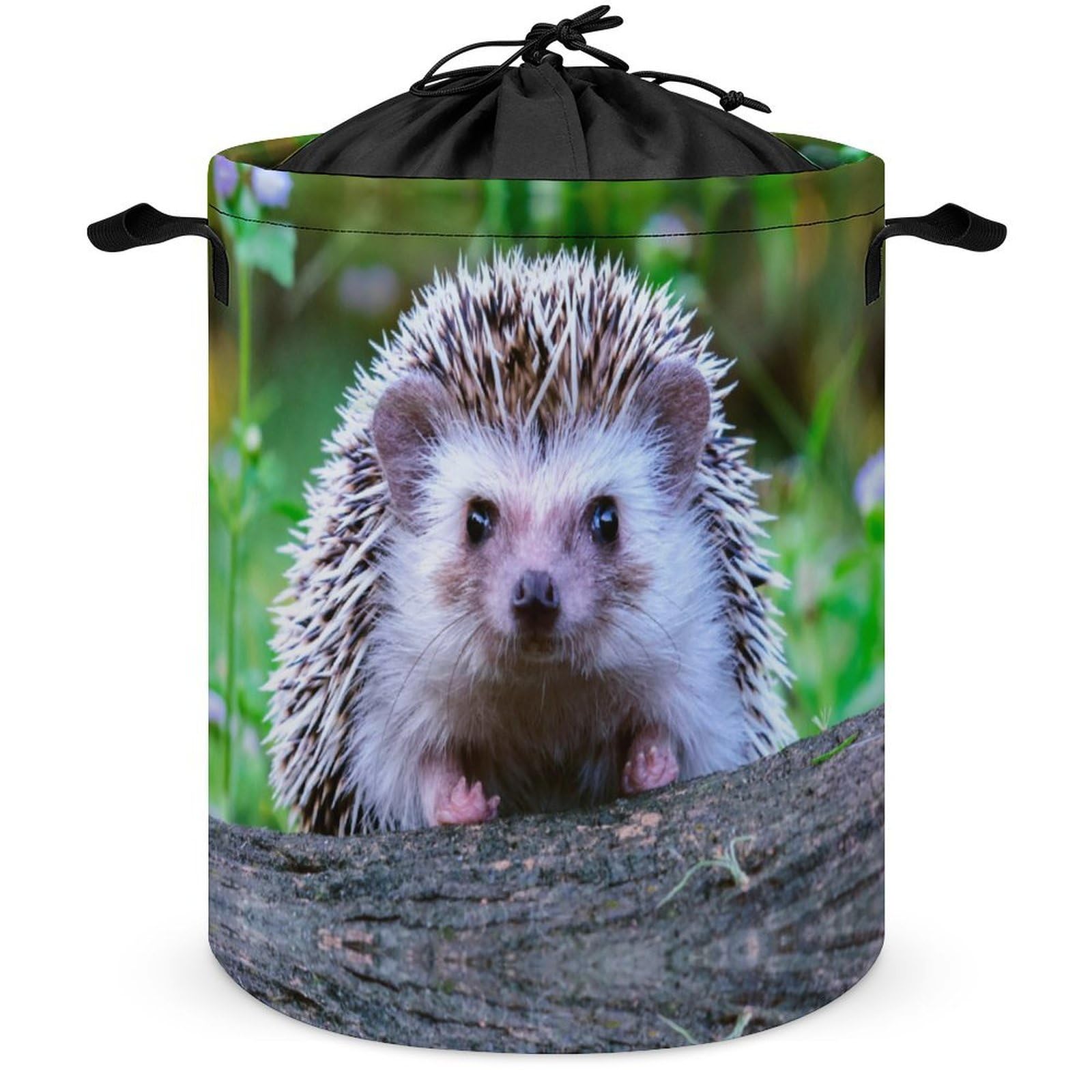 Wlntrophic Drawstring Laundry Hamper, Cute Little Hedgehog Laundry Basket, Washing Basket with Handle
