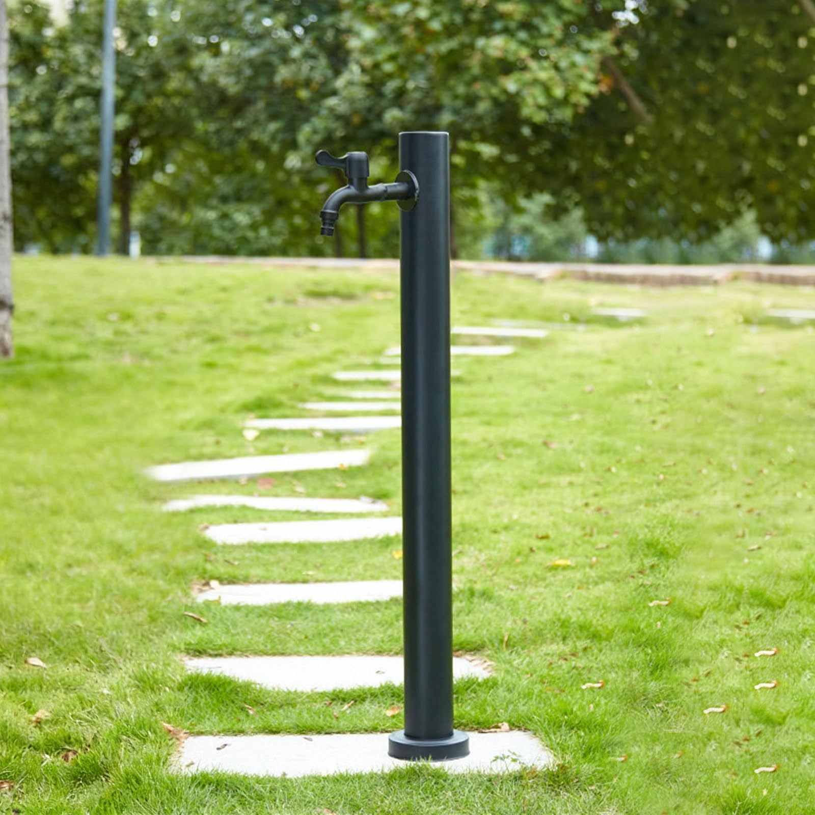 ZYCHSJXA Outdoor Stainless Steel Water Column Faucet 37.4in Garden Irrigation Pillar Durable Fountain for Courtyard Patio and Landscape Use