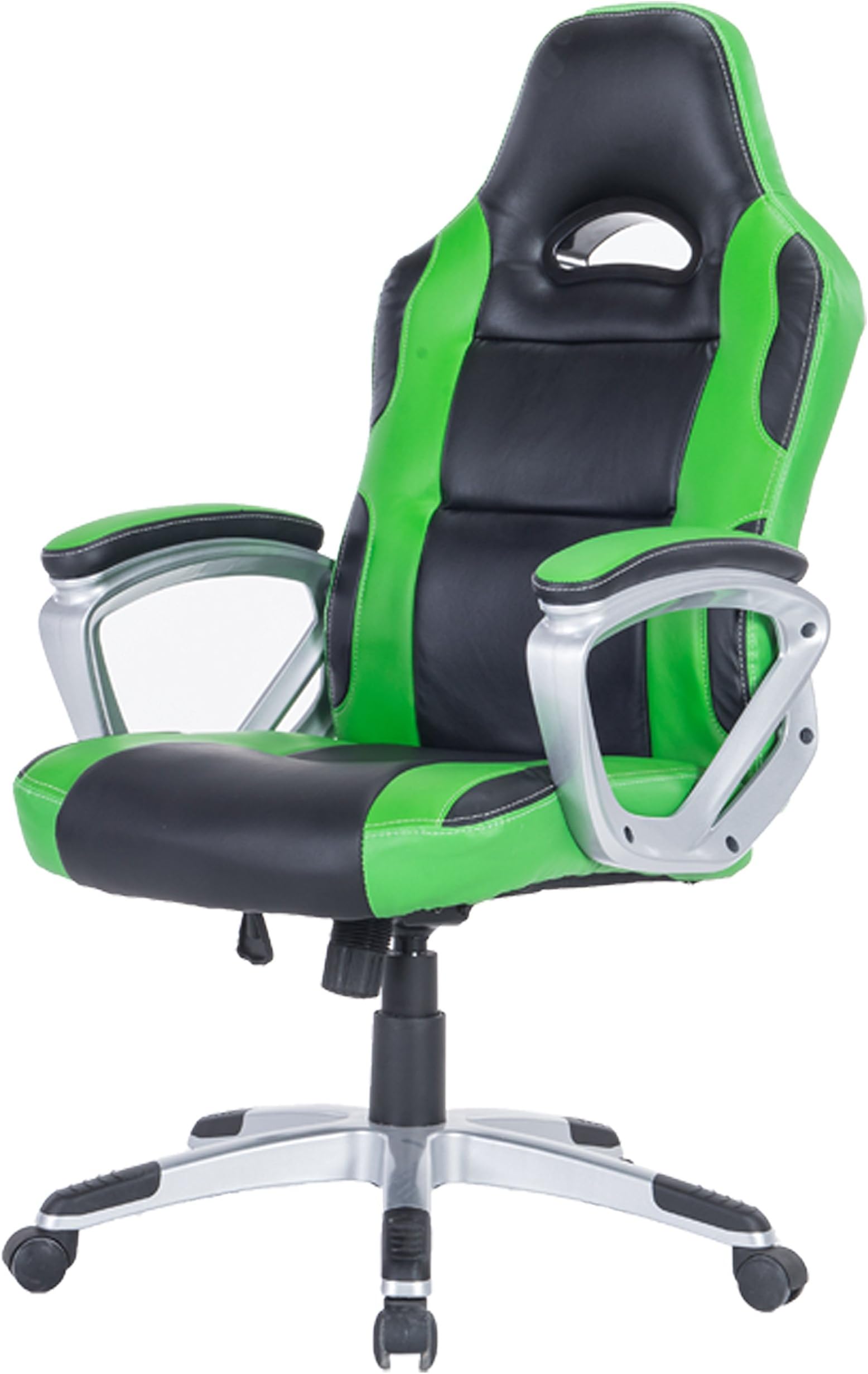 Killbee Swivel Executive Office Desk Chair Height Adjustable High-Back Upholstered Premium PU Leather (Green)