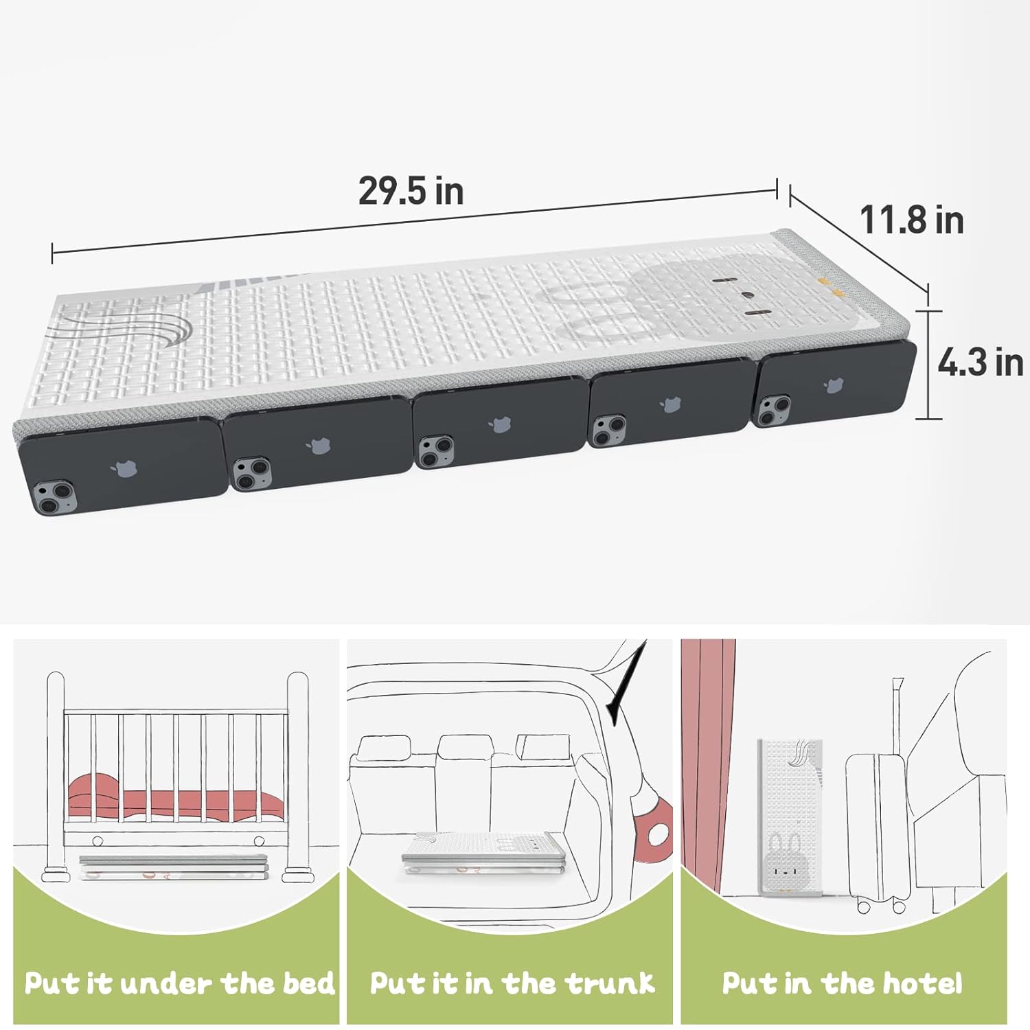 ZEEBABA Unicorns Play Mat, 59"x59" Foldable & Reversable Large Play Mat, 0.4" Thick Waterproof Foam Mat, Baby Activity Tummy Time Mat, Foam Play Mat for Babies and Toddlers