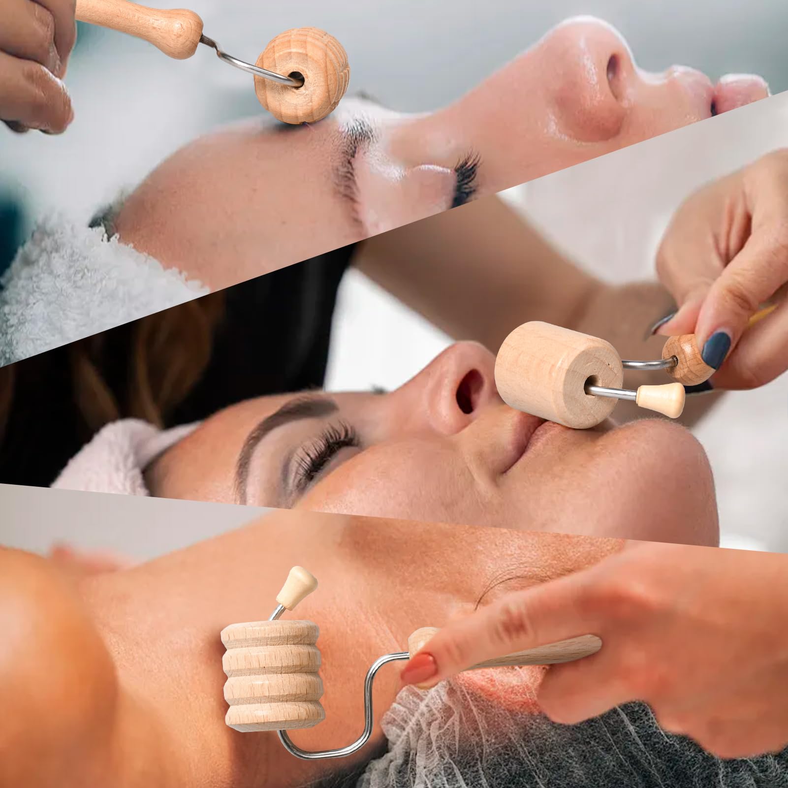 Amazon.com: Pumwoy 7-in-1 Wooden Facial Massage Tool Set,Face
