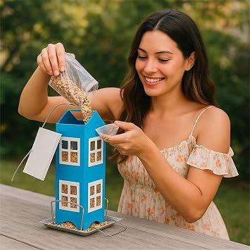 Direct Current Refill and Neat Metal Bird Supplier with Top Openaccess for Adding Grains and Quick Rinse Maintenance Three Thousand Beloveds Watching