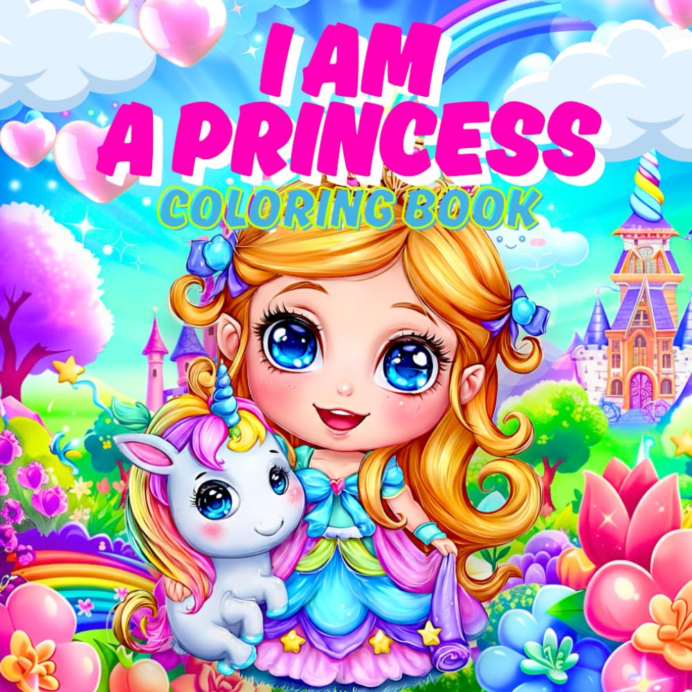 I Am a Princess: Fairy Tale Adventures Coloring Book Ages 4–8: A Magical Princess Coloring Book for Kids Featuring Castles, Unicorns, Mermaids, ... Enchanted Fairy Tale Scenes for Creative Fun