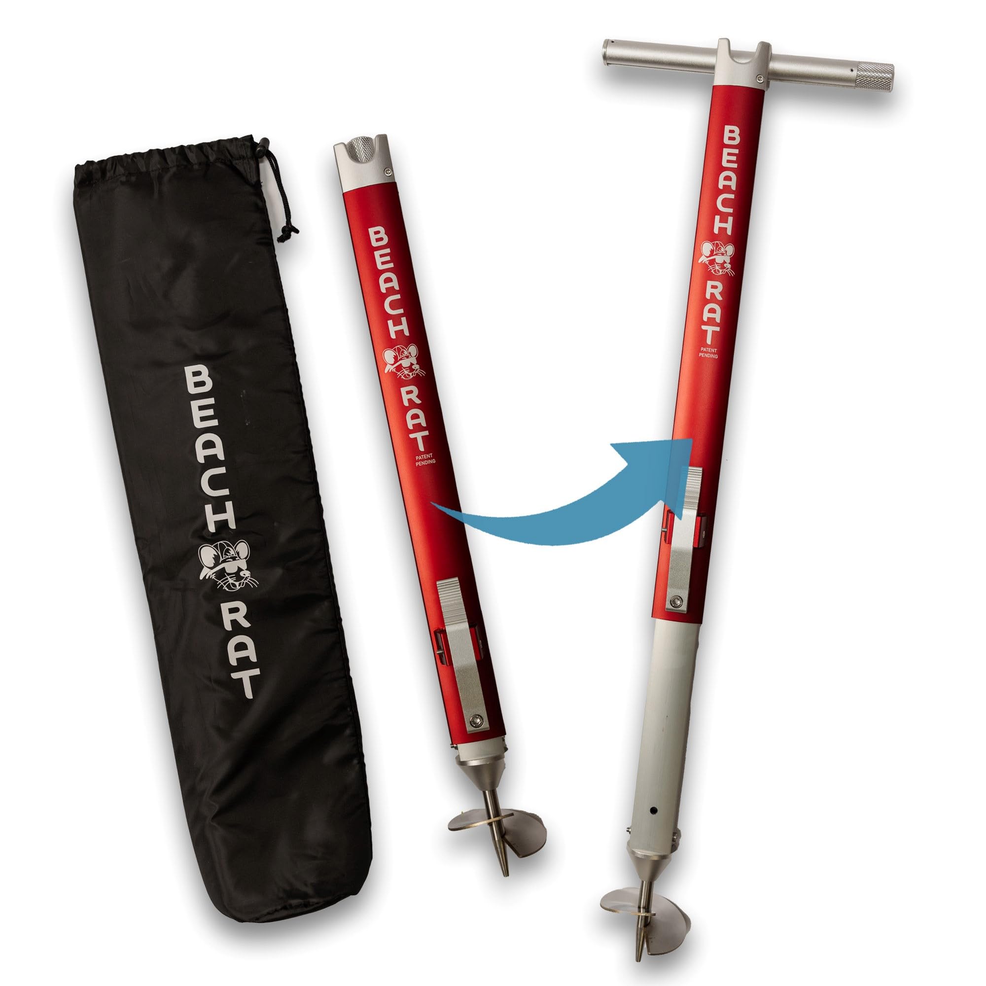 Beach Rat Anchor & Case - Pontoon Anchor, Tritoon Anchor, Shallow Water Boat Anchor & Sandbar Anchor - Premier Screw In Boat Anchor - Stainless Steel